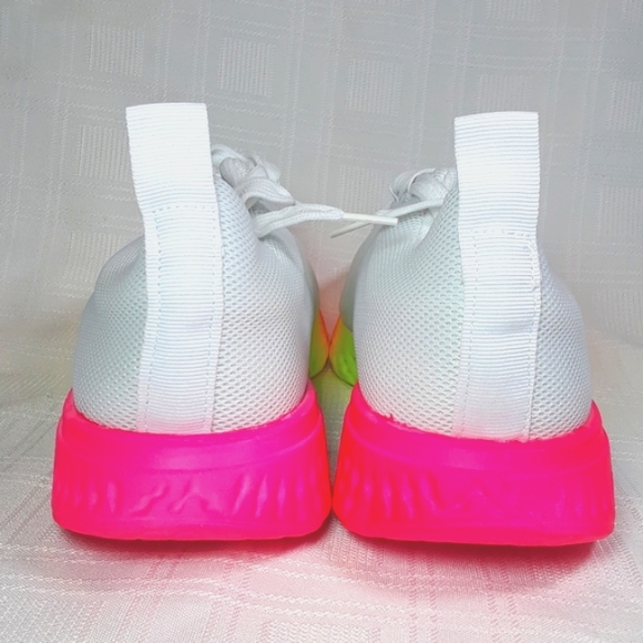 SHOES Women Sneakers Rainbow White Lightweight Casual Shoes Size 7 - Picture 10 of 13